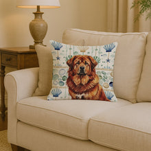 Load image into Gallery viewer, Red Gold Tibetan Mastiff Coastal Sea Glass Throw Pillow