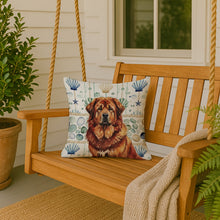 Load image into Gallery viewer, Red Gold Tibetan Mastiff Coastal Sea Glass Throw Pillow