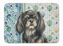 Load image into Gallery viewer, Black and Tan Tibetan Spaniel Coastal Sea Glass Memory Foam Kitchen Mat