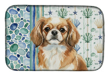 Load image into Gallery viewer, Tibetan Spaniel Coastal Sea Glass Dish Drying Mat
