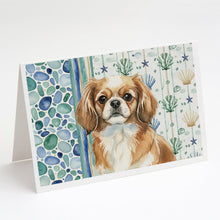 Load image into Gallery viewer, Tibetan Spaniel Coastal Sea Glass Greeting Cards Pack of 8