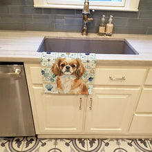 Load image into Gallery viewer, Tibetan Spaniel Coastal Sea Glass Kitchen Towel