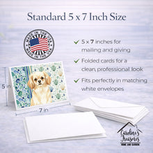 Load image into Gallery viewer, Cream Tibetan Spaniel Coastal Sea Glass Greeting Cards Pack of 8