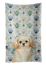 Load image into Gallery viewer, Cream Tibetan Spaniel Coastal Sea Glass Kitchen Towel