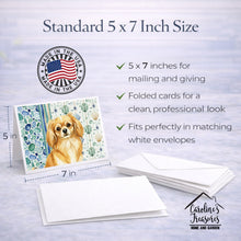 Load image into Gallery viewer, Gold Tibetan Spaniel Coastal Sea Glass Greeting Cards Pack of 8