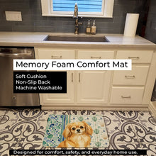 Load image into Gallery viewer, Gold Tibetan Spaniel Coastal Sea Glass Memory Foam Kitchen Mat