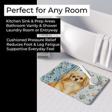 Load image into Gallery viewer, Gold Tibetan Spaniel Coastal Sea Glass Memory Foam Kitchen Mat