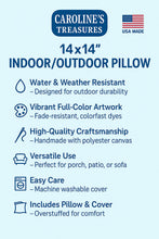 Load image into Gallery viewer, Grey and White Tibetan Spaniel Coastal Sea Glass Throw Pillow