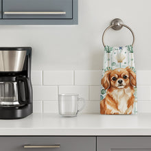 Load image into Gallery viewer, Red Tibetan Spaniel Coastal Sea Glass Kitchen Towel