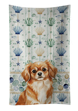 Load image into Gallery viewer, Red Tibetan Spaniel Coastal Sea Glass Kitchen Towel