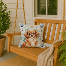 Load image into Gallery viewer, Red Tibetan Spaniel Coastal Sea Glass Throw Pillow
