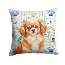 Load image into Gallery viewer, Red Tibetan Spaniel Coastal Sea Glass Throw Pillow
