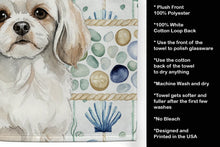Load image into Gallery viewer, White Tibetan Spaniel Coastal Sea Glass Kitchen Towel
