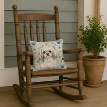 Load image into Gallery viewer, White Tibetan Spaniel Coastal Sea Glass Throw Pillow