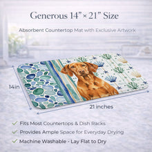 Load image into Gallery viewer, Vizsla Coastal Sea Glass Dish Drying Mat
