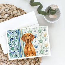 Load image into Gallery viewer, Vizsla Coastal Sea Glass Greeting Cards Pack of 8