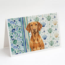 Load image into Gallery viewer, Vizsla Coastal Sea Glass Greeting Cards Pack of 8