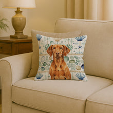 Load image into Gallery viewer, Vizsla Coastal Sea Glass Throw Pillow