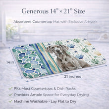 Load image into Gallery viewer, Weimaraner Coastal Sea Glass Dish Drying Mat
