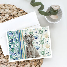 Load image into Gallery viewer, Weimaraner Coastal Sea Glass Greeting Cards Pack of 8