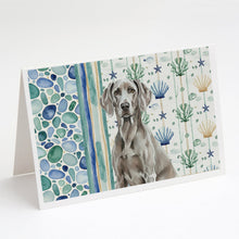 Load image into Gallery viewer, Weimaraner Coastal Sea Glass Greeting Cards Pack of 8