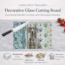 Load image into Gallery viewer, Weimaraner Coastal Sea Glass Glass Cutting Board