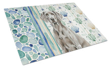 Load image into Gallery viewer, Weimaraner Coastal Sea Glass Glass Cutting Board
