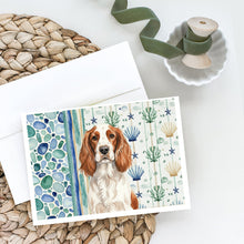 Load image into Gallery viewer, Welsh Springer Spaniel Coastal Sea Glass Greeting Cards Pack of 8