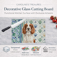 Load image into Gallery viewer, Welsh Springer Spaniel Coastal Sea Glass Glass Cutting Board