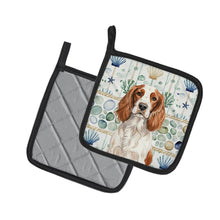Load image into Gallery viewer, Welsh Springer Spaniel Coastal Sea Glass Pair of Pot Holders