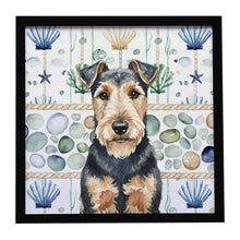Load image into Gallery viewer, Welsh Terrier Coastal Sea Glass Framed Metal Print