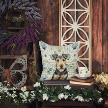 Load image into Gallery viewer, Welsh Terrier Coastal Sea Glass Throw Pillow