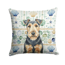 Load image into Gallery viewer, Welsh Terrier Coastal Sea Glass Throw Pillow