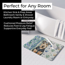 Load image into Gallery viewer, Welsh Terrier Coastal Sea Glass Memory Foam Kitchen Mat