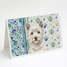 Load image into Gallery viewer, Westie Coastal Sea Glass Greeting Cards Pack of 8