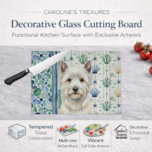 Load image into Gallery viewer, Westie Coastal Sea Glass Glass Cutting Board