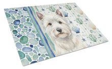Load image into Gallery viewer, Westie Coastal Sea Glass Glass Cutting Board