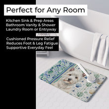 Load image into Gallery viewer, Westie Coastal Sea Glass Memory Foam Kitchen Mat