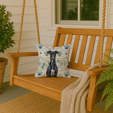 Load image into Gallery viewer, Black Whippet Coastal Sea Glass Throw Pillow