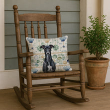 Load image into Gallery viewer, Black Whippet Coastal Sea Glass Throw Pillow