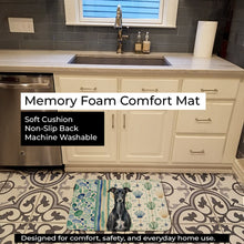 Load image into Gallery viewer, Black Whippet Coastal Sea Glass Memory Foam Kitchen Mat
