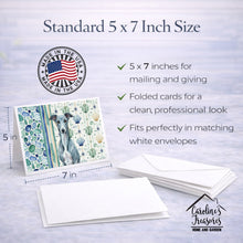 Load image into Gallery viewer, Blue Whippet Coastal Sea Glass Greeting Cards Pack of 8