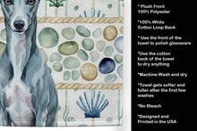 Load image into Gallery viewer, Blue Whippet Coastal Sea Glass Kitchen Towel