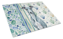Load image into Gallery viewer, Blue Whippet Coastal Sea Glass Glass Cutting Board