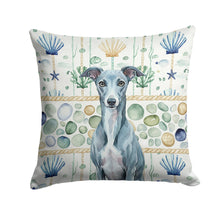 Load image into Gallery viewer, Blue Whippet Coastal Sea Glass Throw Pillow