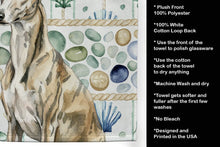 Load image into Gallery viewer, Brindle Whippet Coastal Sea Glass Kitchen Towel