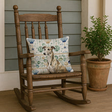 Load image into Gallery viewer, Brindle Whippet Coastal Sea Glass Throw Pillow