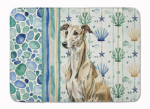 Load image into Gallery viewer, Brindle Whippet Coastal Sea Glass Memory Foam Kitchen Mat