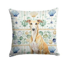 Load image into Gallery viewer, Fawn Whippet Coastal Sea Glass Throw Pillow