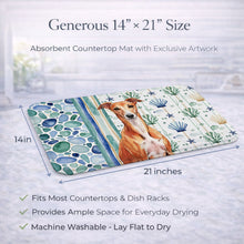 Load image into Gallery viewer, Red Whippet Coastal Sea Glass Dish Drying Mat